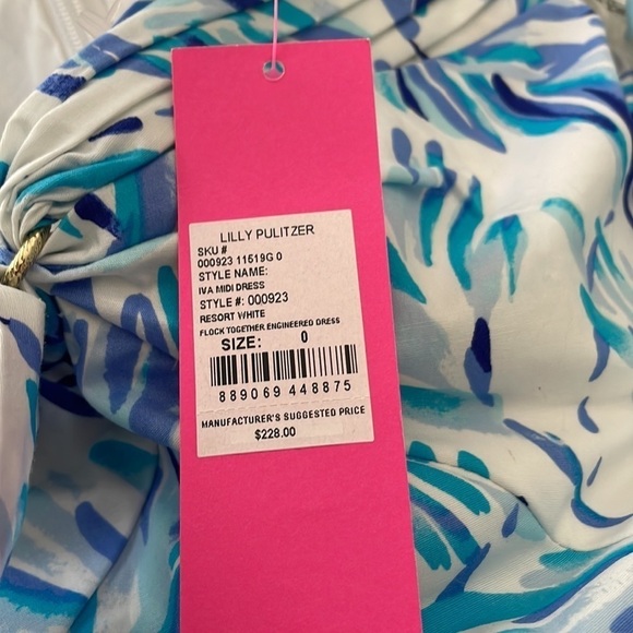 Lilly Pulitzer Iva Preppy Midi Fit Flare Multicolor Resort Wear Vacation Dress 0 - Picture 10 of 12